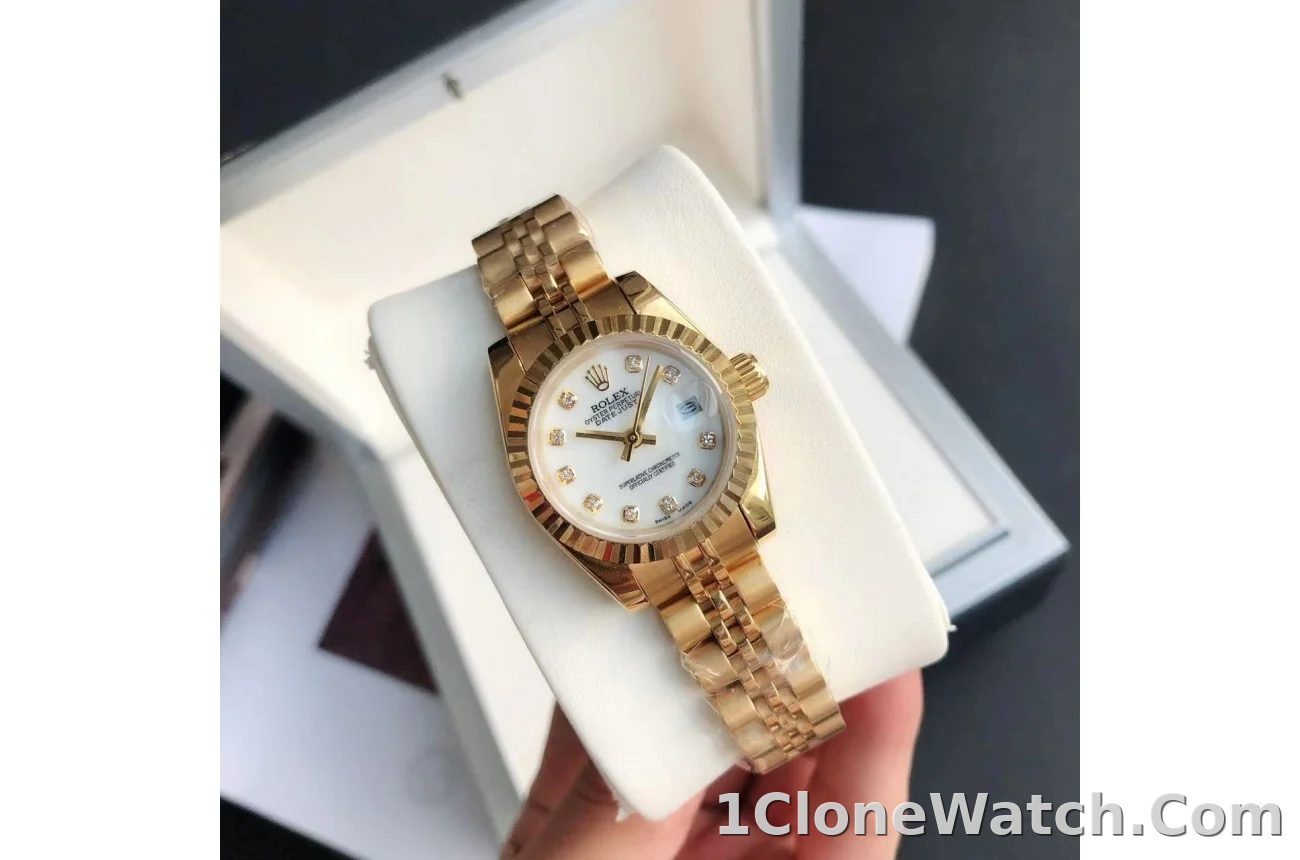 Couple Watches Rolex Datejust 36/28mm RG/RG Jub White/Dial - detail