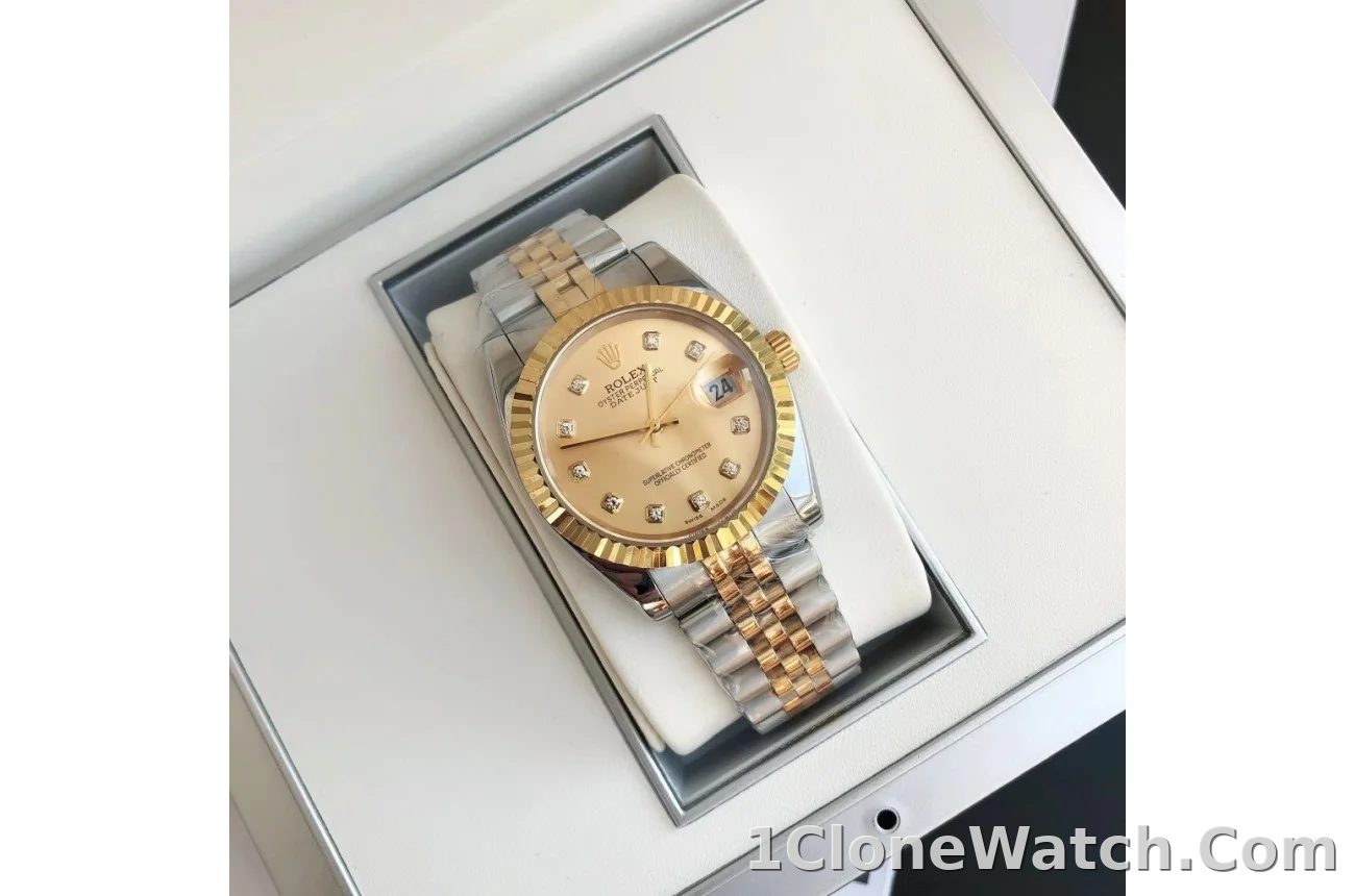 Couple Watches Rolex Datejust 36/28mm RG/SS Jub Gold/Dial - detail