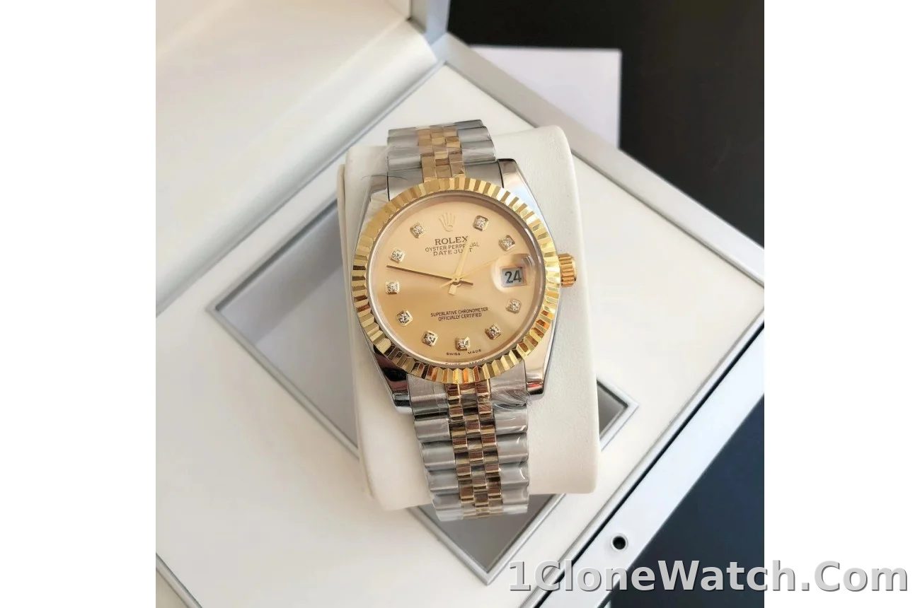 Couple Watches Rolex Datejust 36/28mm RG/SS Jub Gold/Dial - detail