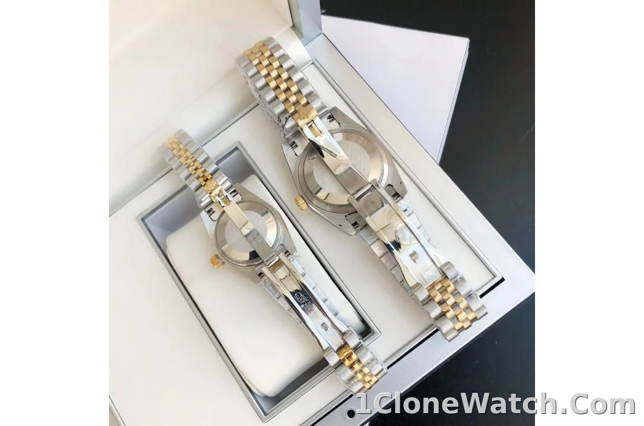 Couple Watches Rolex Datejust 36/28mm RG/SS Jub Gold/Dial - detail