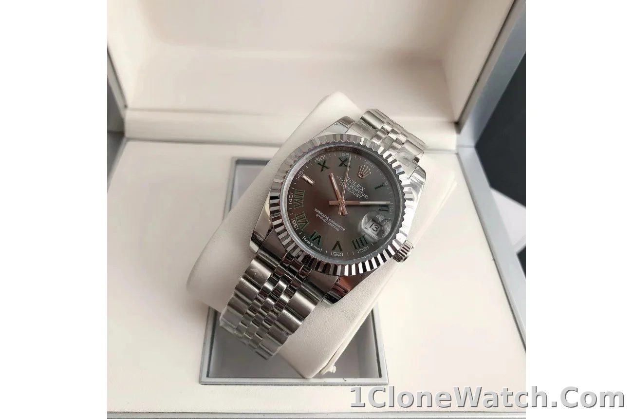Couple Watches Rolex Datejust 36/28mm SS/SS Jub Grey/Rmn - detail