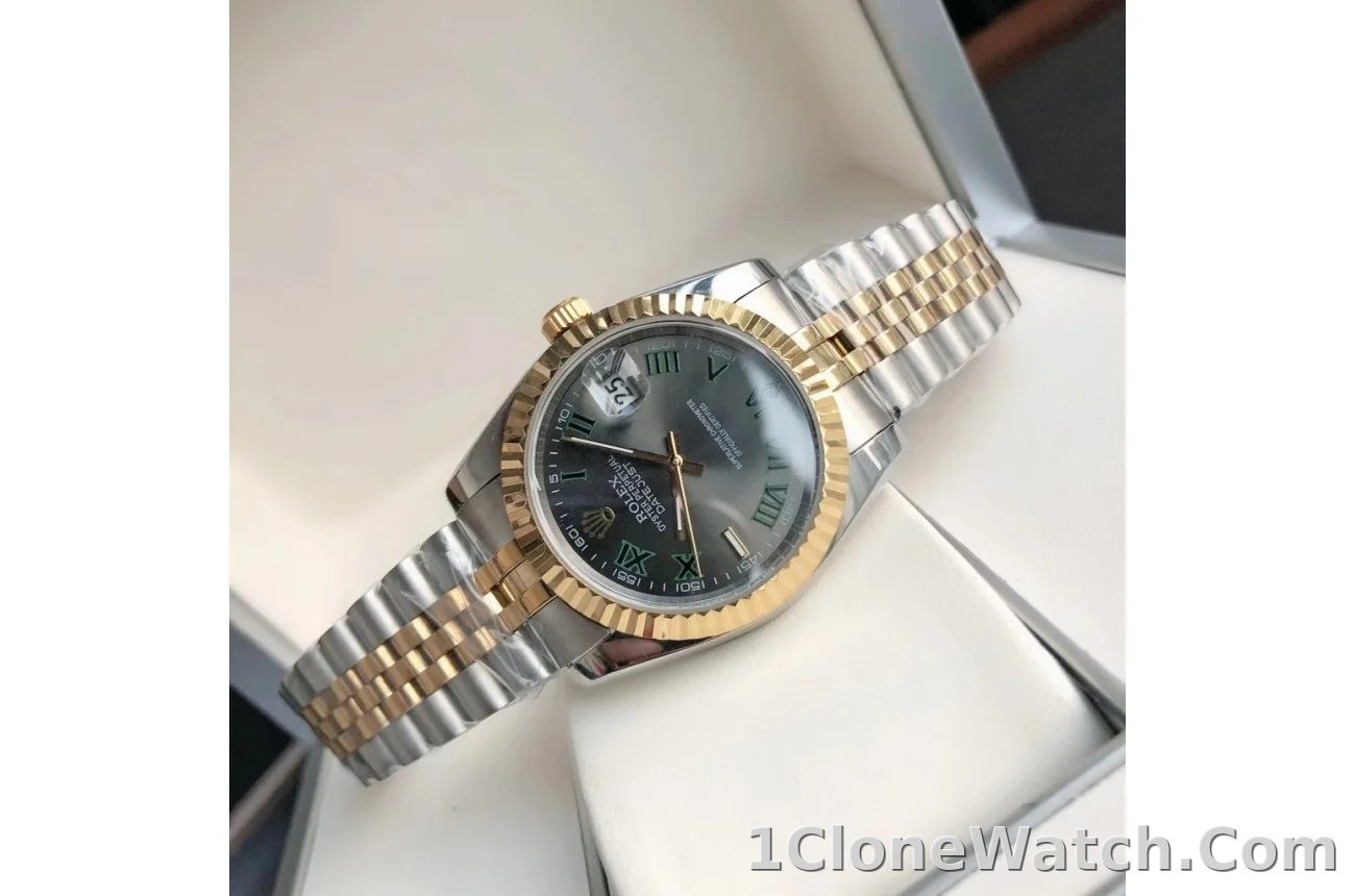 Couple Watches Rolex Datejust 36/28mm RG/SS Jub Grey/Rmn - detail