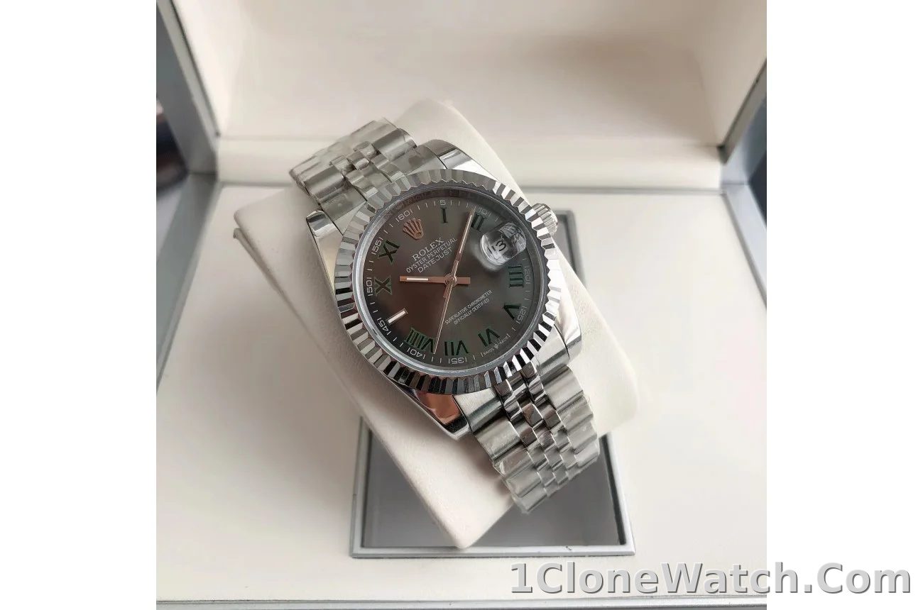 Couple Watches Rolex Datejust 36/28mm SS/SS Jub Grey/Rmn - detail