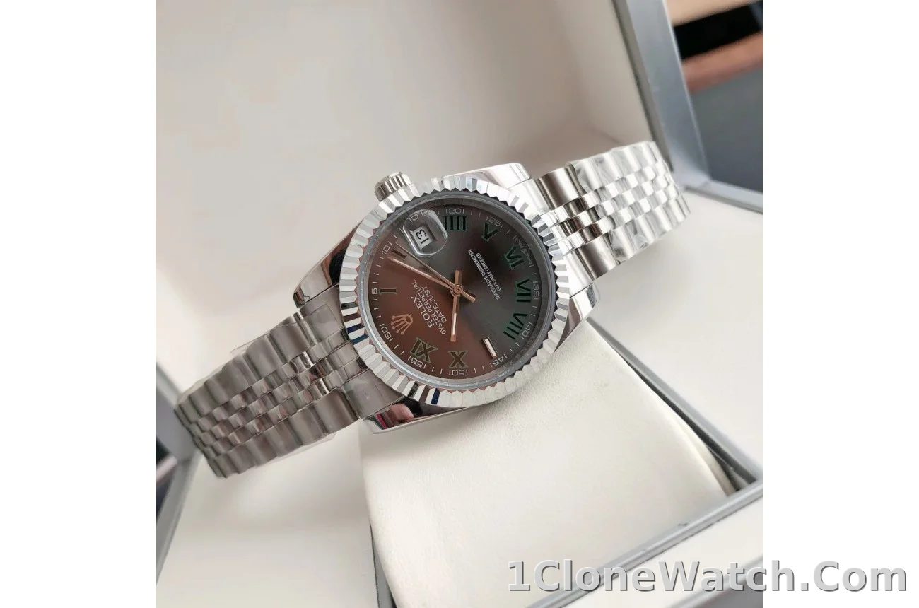 Couple Watches Rolex Datejust 36/28mm SS/SS Jub Grey/Rmn - detail