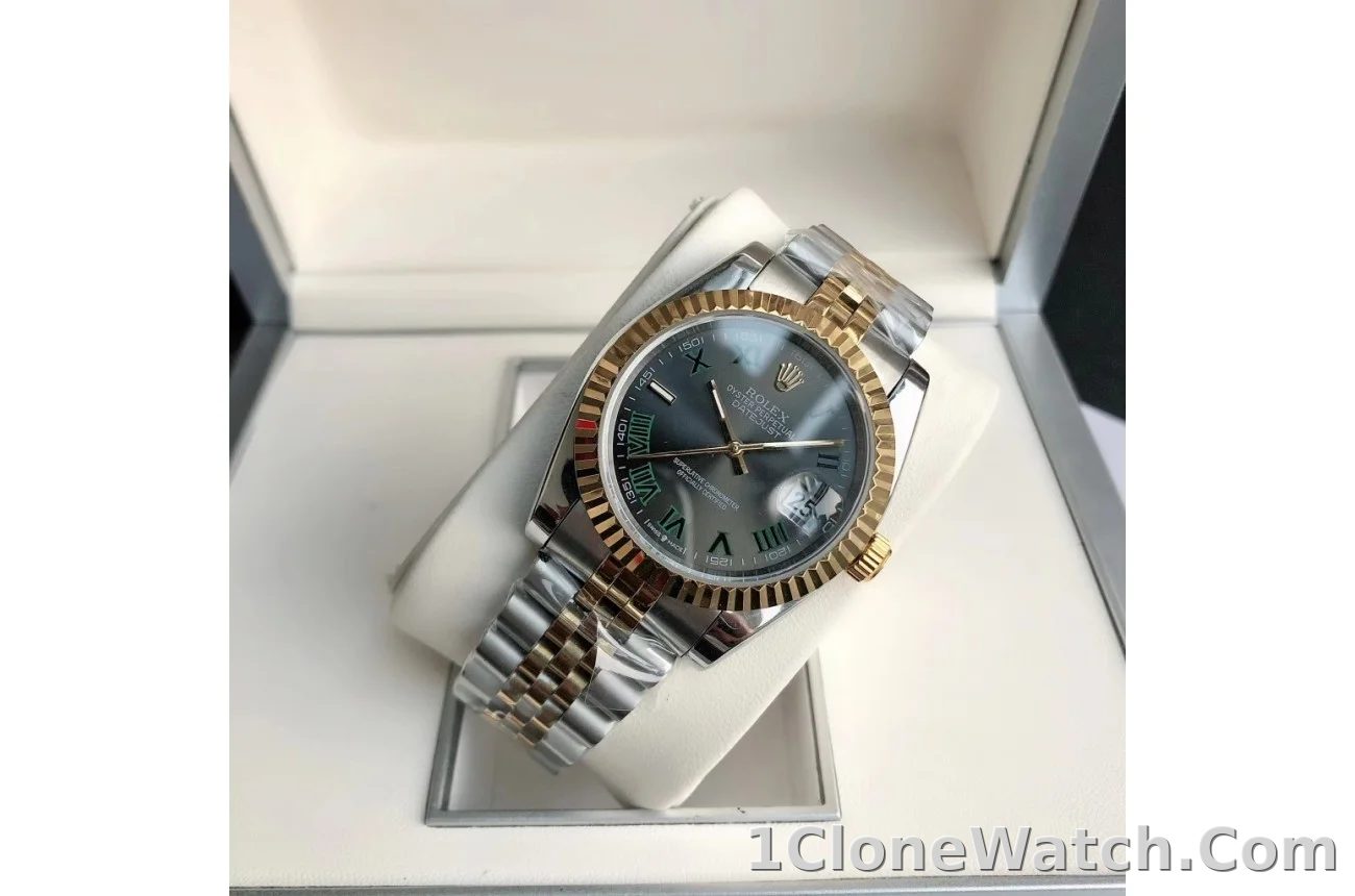 Couple Watches Rolex Datejust 36/28mm RG/SS Jub Grey/Rmn - detail