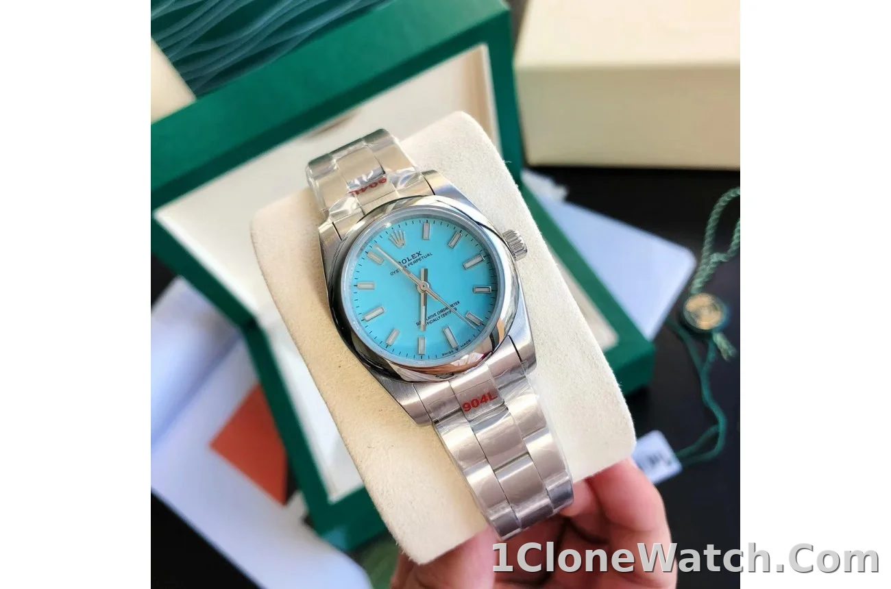Couple Watches Rolex Oyster Perpetual 31/41mm SS/SS Tiffany Blue/Stk - detail