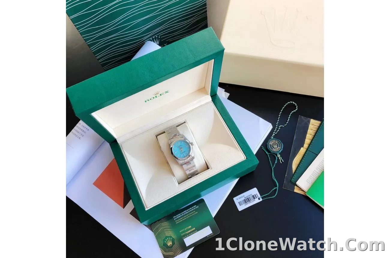 Couple Watches Rolex Oyster Perpetual 31/41mm SS/SS Tiffany Blue/Stk - detail