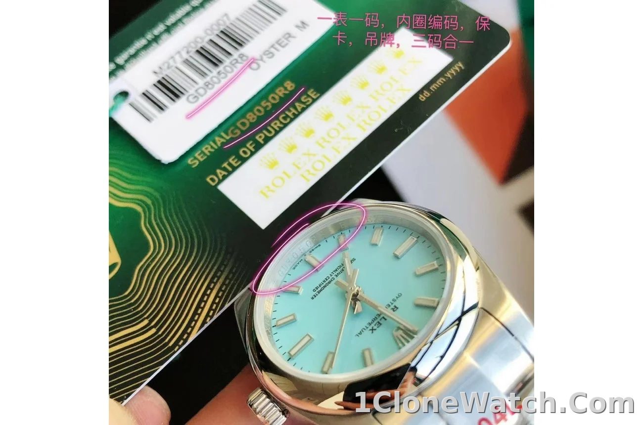 Couple Watches Rolex Oyster Perpetual 31/41mm SS/SS Tiffany Blue/Stk - detail