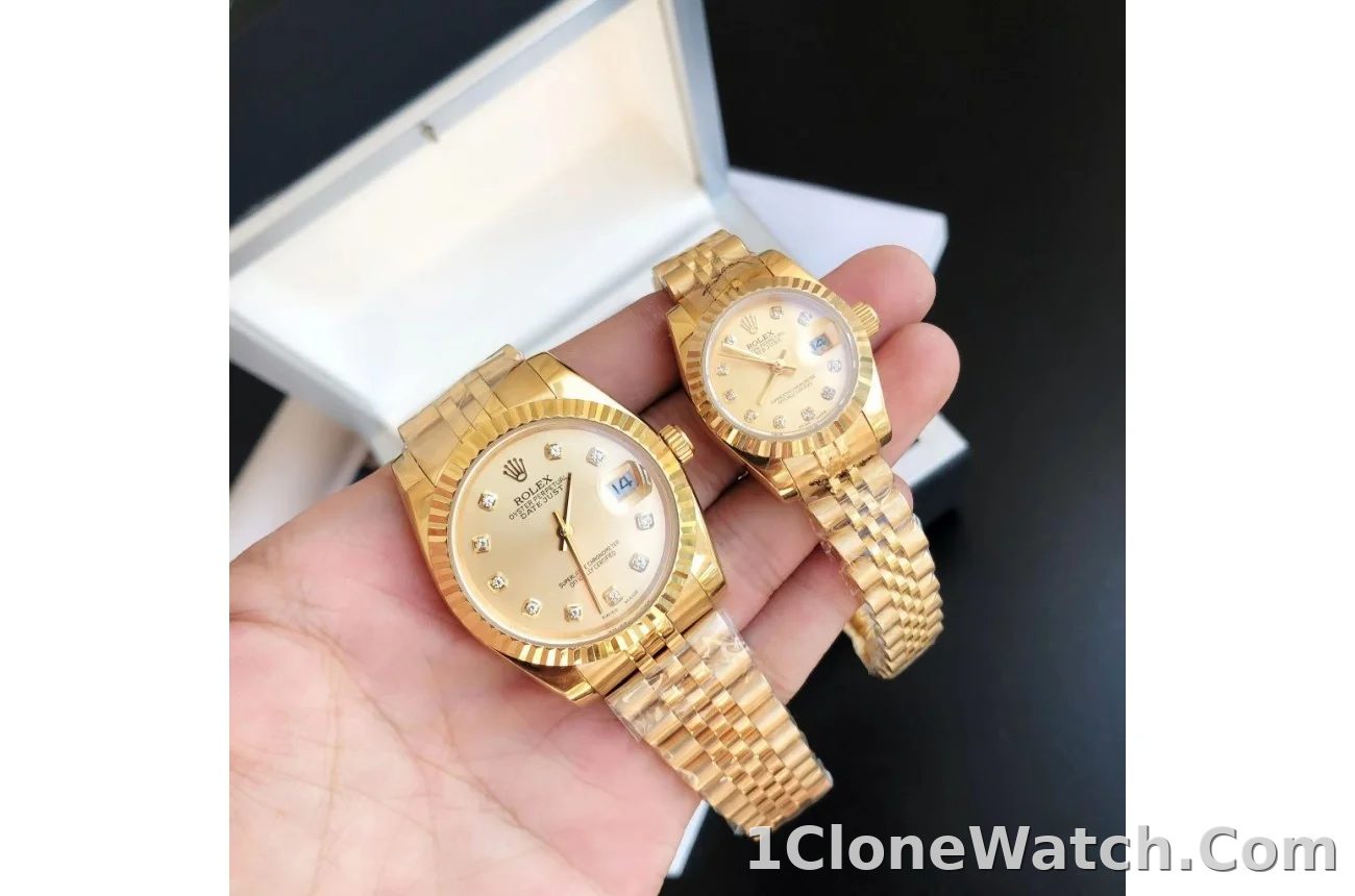 Couple Watches Rolex Datejust 36/28mm RG/RG Jub Gold/Dial