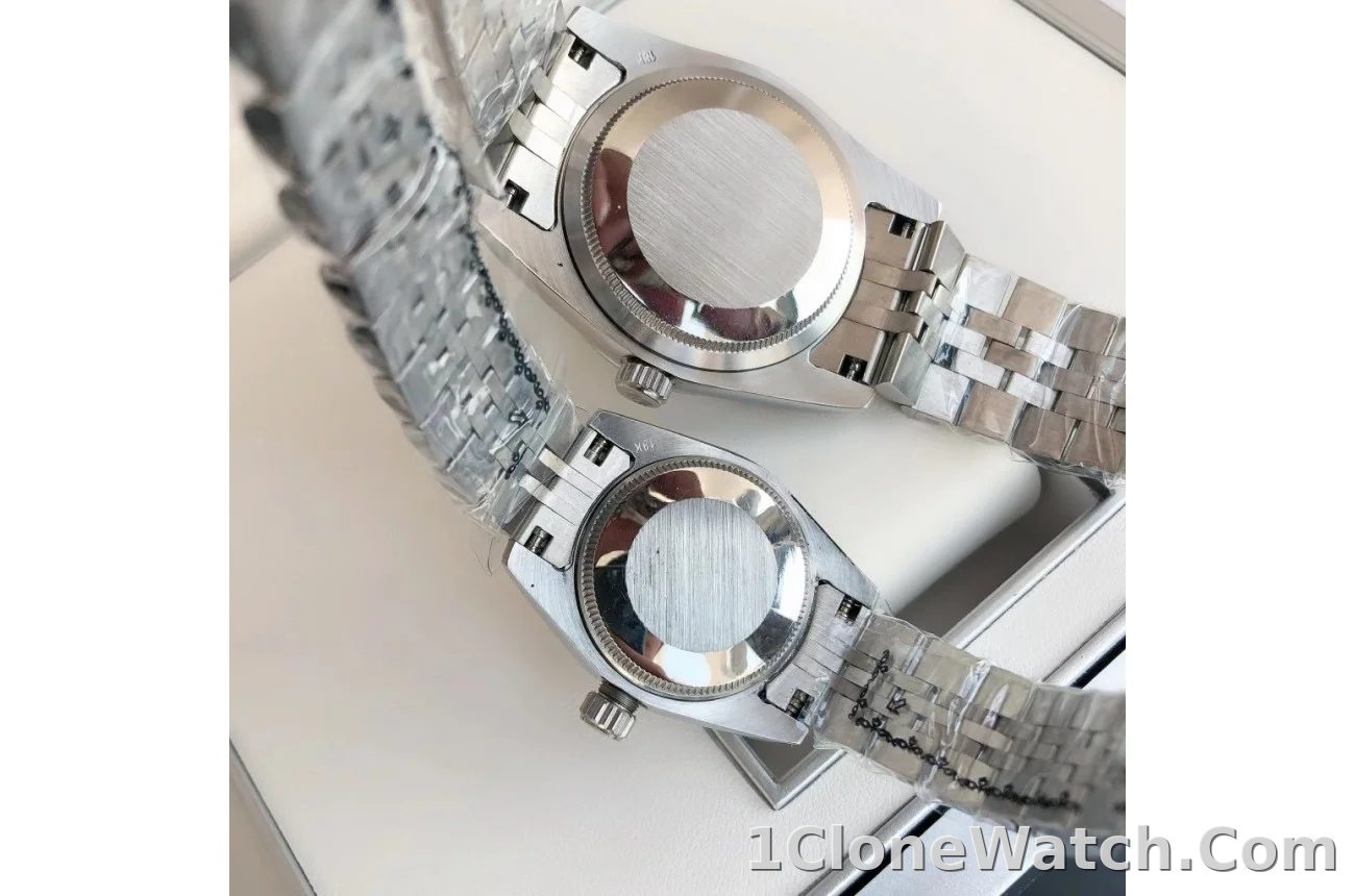 Couple Watches Rolex Datejust 36/28mm SS/SS Jub Black/Dial - detail