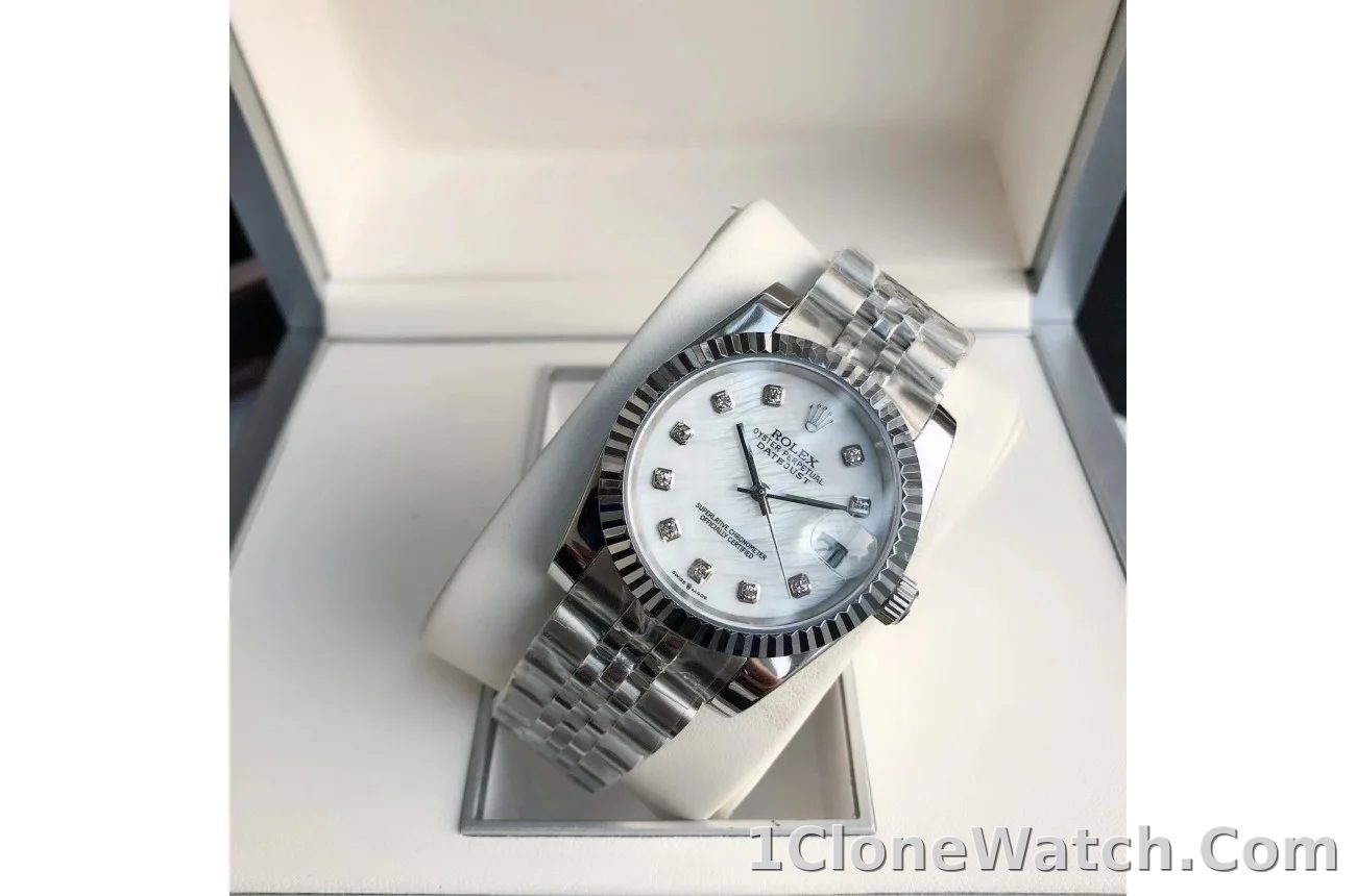 Couple Watches Rolex Datejust 36/28mm SS/SS Jub White/Dial - detail