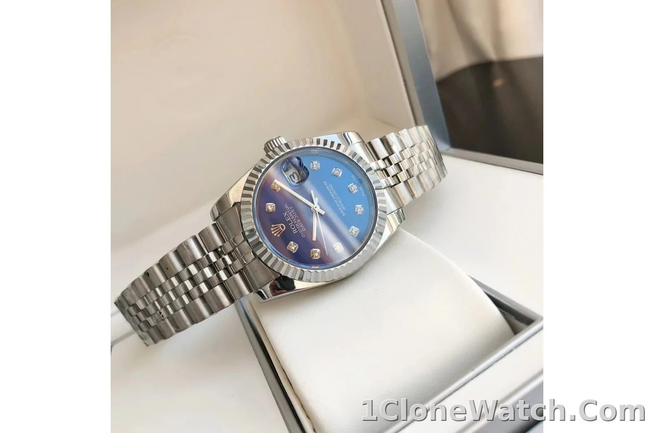 Couple Watches Rolex Datejust 36/28mm SS/SS Jub Blue/Dial - detail