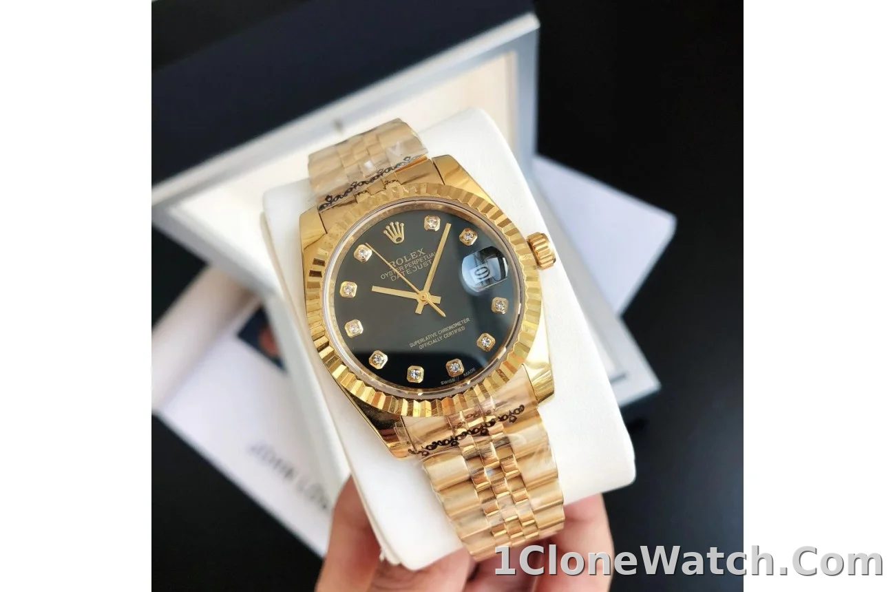 Couple Watches Rolex Datejust 36/28mm RG/RG Jub Black/Dial - detail
