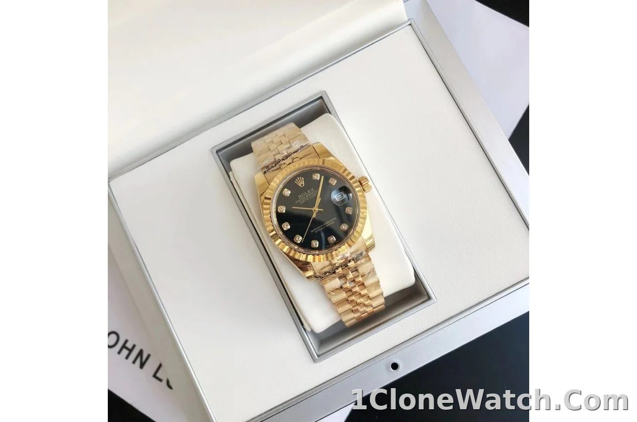 Couple Watches Rolex Datejust 36/28mm RG/RG Jub Black/Dial - detail