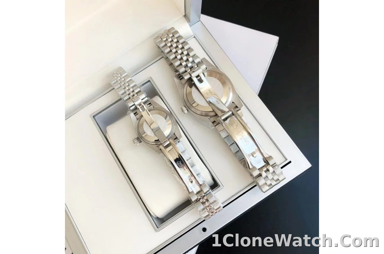 Couple Watches Rolex Datejust 36/28mm SS/SS Jub Pink/Dial - detail