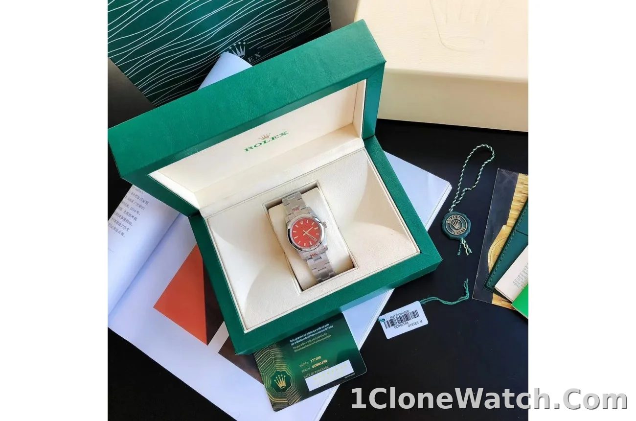 Couple Watches Rolex Oyster Perpetual 31/41mm SS/SS Red/Stk - detail