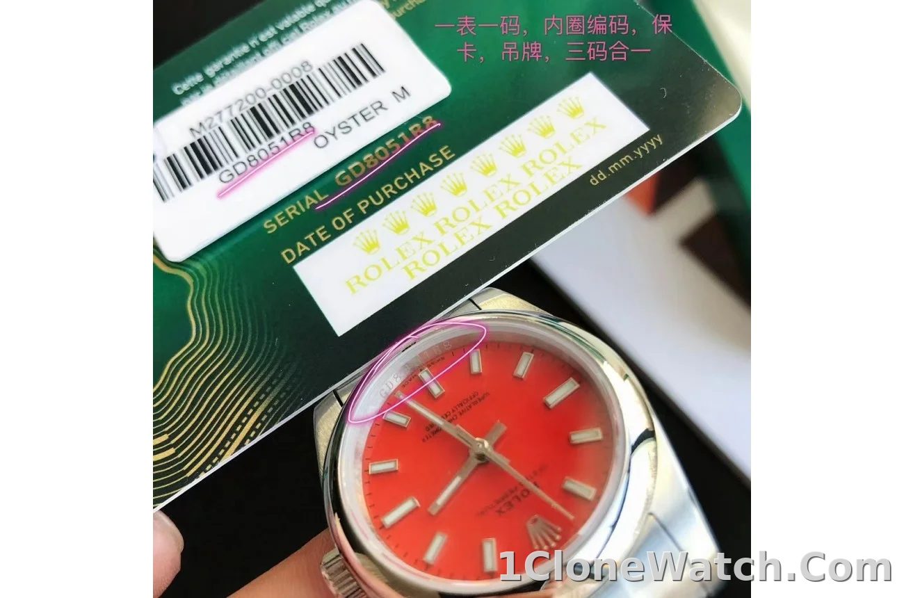 Couple Watches Rolex Oyster Perpetual 31/41mm SS/SS Red/Stk - detail