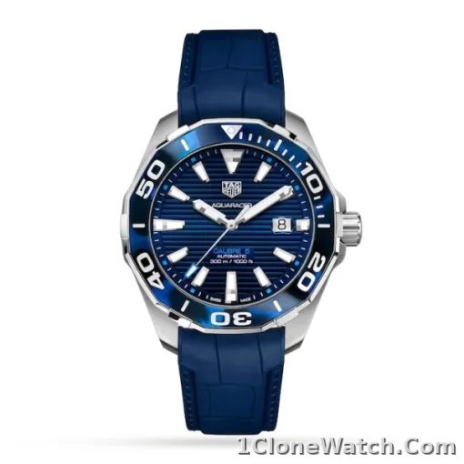 TAG Heuer Aquaracer Men Automatic Blue Rubber Watch WAY201P.FT6178