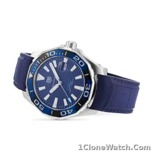 TAG Heuer Aquaracer Men Automatic Blue Rubber Watch WAY201P.FT6178 - detail