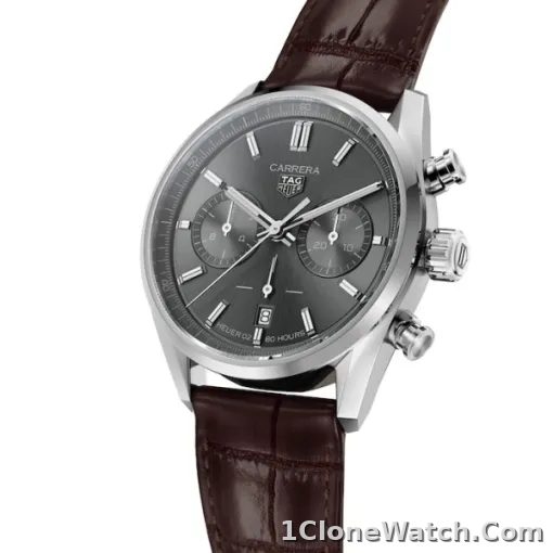 TAG Heuer Carrera Men Automatic Grey Alligator Watch CBN2012.FC6483 - detail