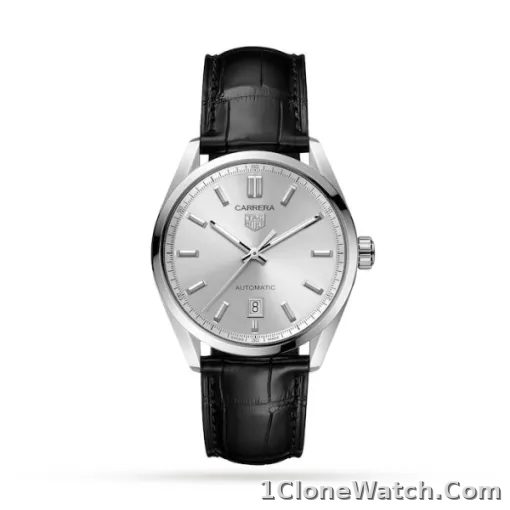 TAG Heuer Carrera Men Automatic Silver Alligator Watch WBN2111.FC6505
