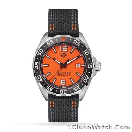 TAG Heuer Formula 1 Men Quartz Orange Canvas Watch WAZ101A.FC8305