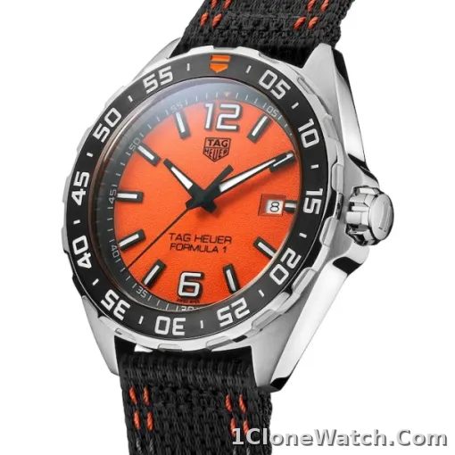 TAG Heuer Formula 1 Men Quartz Orange Canvas Watch WAZ101A.FC8305 - detail