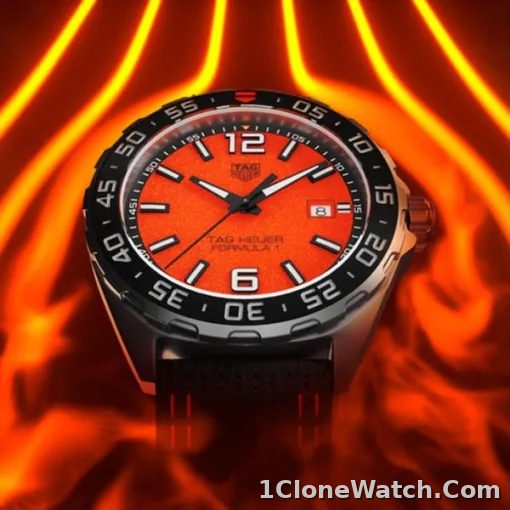 TAG Heuer Formula 1 Men Quartz Orange Canvas Watch WAZ101A.FC8305 - detail