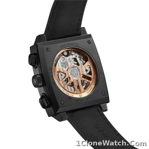 TAG Heuer Monaco Men Automatic Black Alligator Watch CBL2180.FC6497 - detail