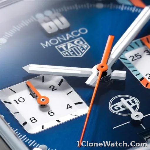 TAG Heuer Monaco Men Automatic Blue Leather Watch CBL2115.FC6494 - detail