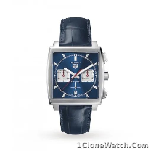 TAG Heuer Monaco Men Automatic Blue Leather Watch CBL2111.FC6453