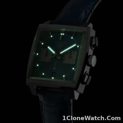 TAG Heuer Monaco Men Automatic Blue Leather Watch CBL2111.FC6453 - detail