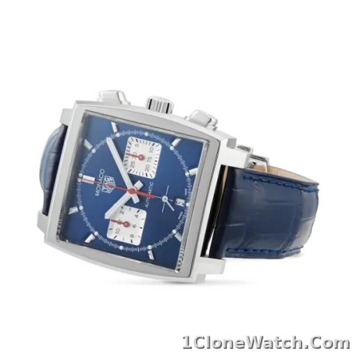 TAG Heuer Monaco Men Automatic Blue Leather Watch CBL2111.FC6453 - detail