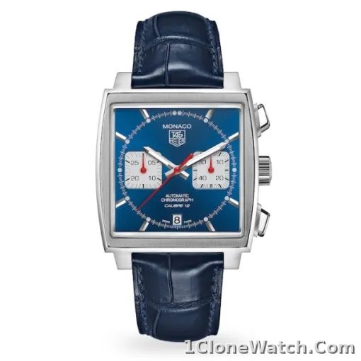 TAG Heuer Monaco Men Automatic Blue Leather Watch CAW2111.FC6183