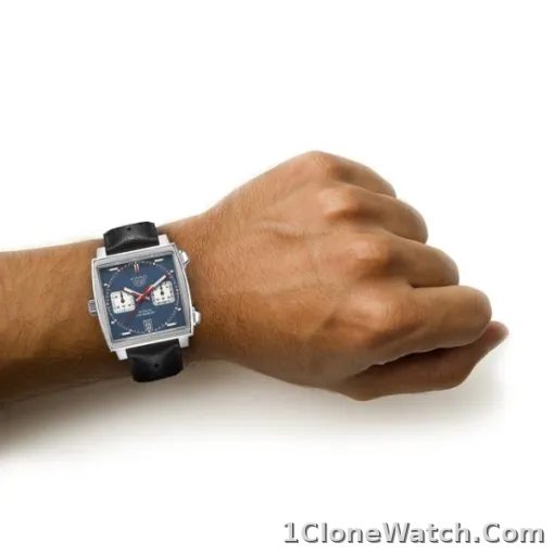 TAG Heuer Monaco Men Automatic Blue Leather Watch CAW211P.FC6356 - detail