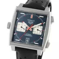 TAG Heuer Monaco Men Automatic Blue Leather Watch CAW211P.FC6356 - view 5