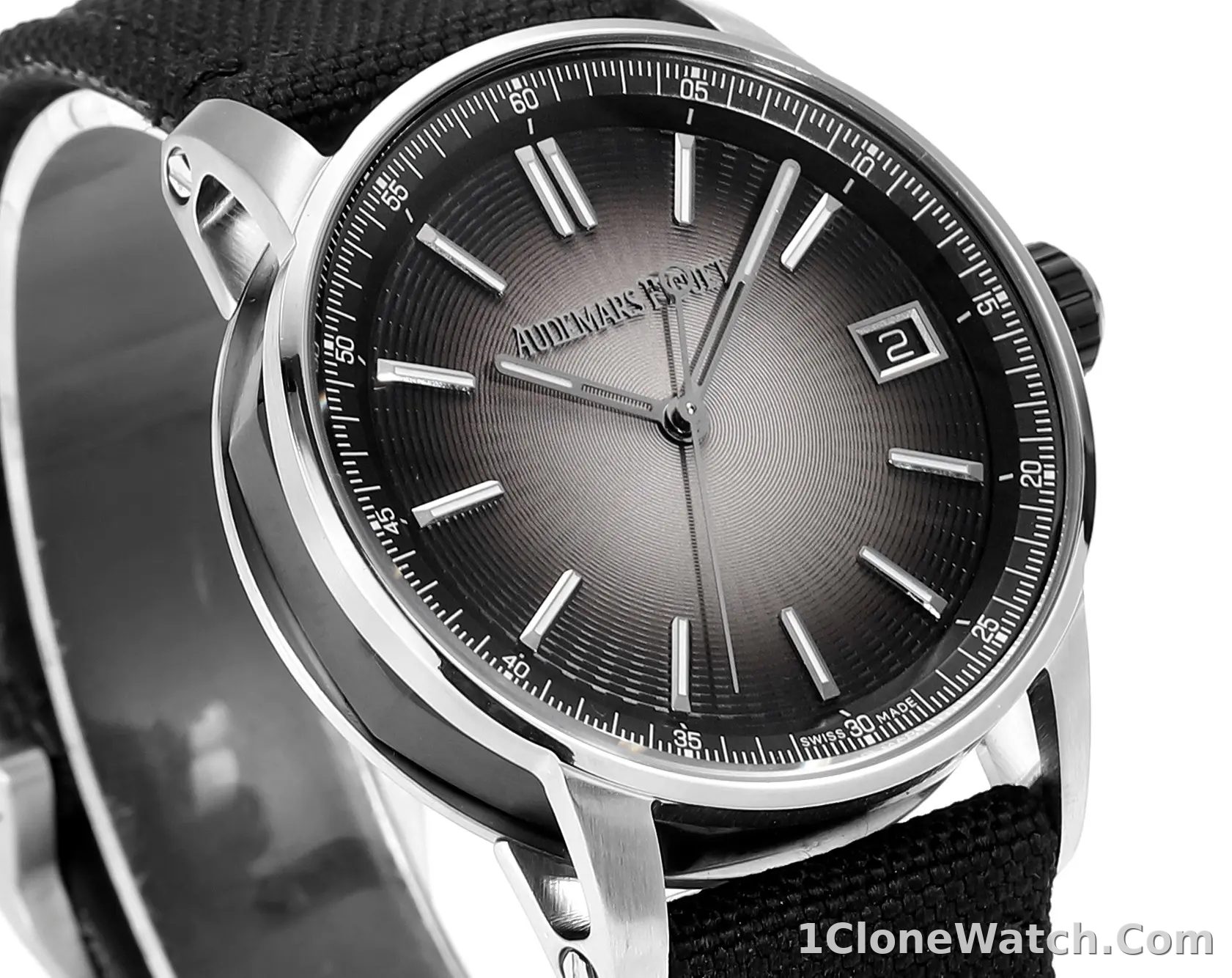 watch Audemars Pigeut CODE 11.59 Smoke Grey Dial Stainless Steel Case Black Fabric Strap Automatic Watch 41mm - detail